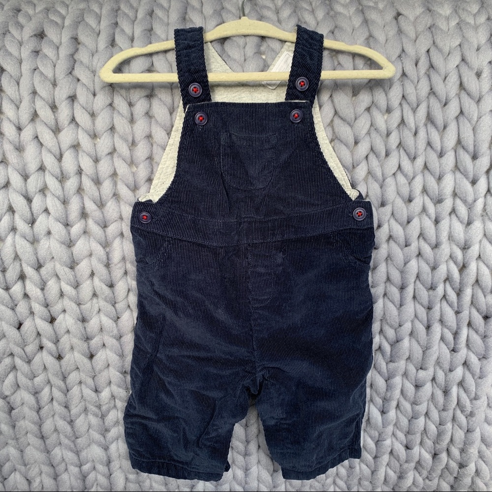 Blue corduroy romper, size 0-3m